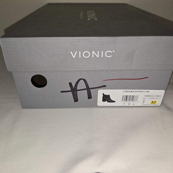 Vionic Lyssa Leather Booties in Black, Women's US Size 7 - Picture 7 of 7